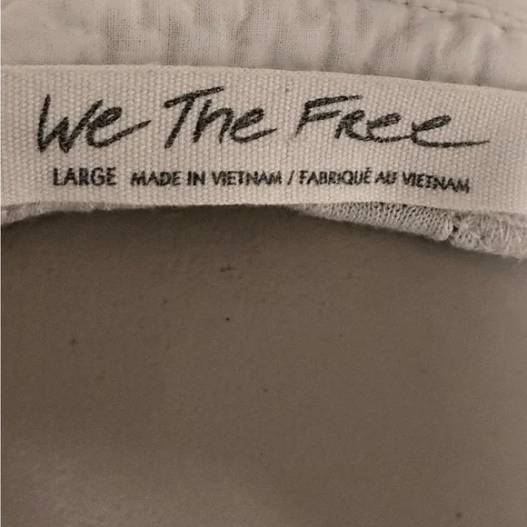 We The Free All for You Polo. Black and White Striped Button Down Shirt Sz Large - Picture 3 of 6